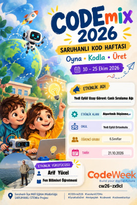 Yedi Eylül Uzay Görevi: Canlı Sıralama Ağı (Bilgisayarsız Kodlama)